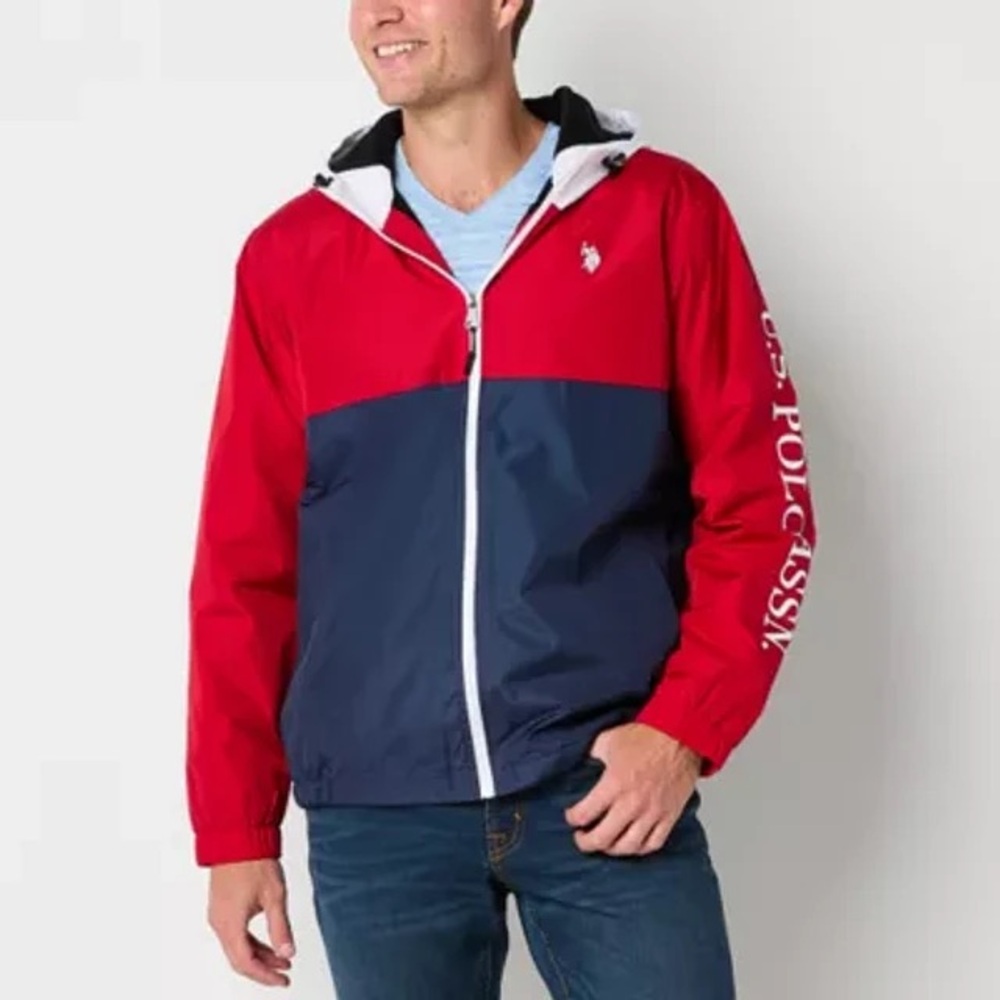 US Polo Assn. Men's  Jacket XL White  Blue Red Full Zip